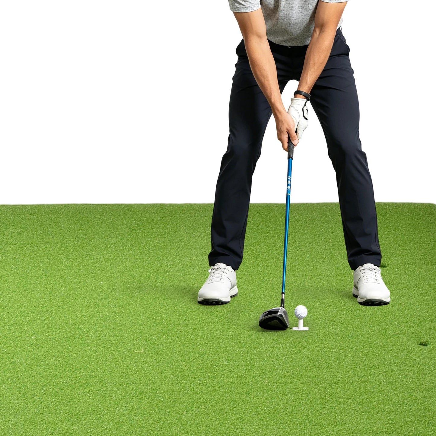 Golf Hitting Practice Mat With Artificial Turf Training Surface