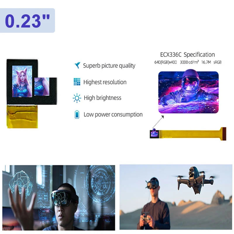 ECX336C Sony OLED High Resolution AMOLED Helmet AR Monocular Display