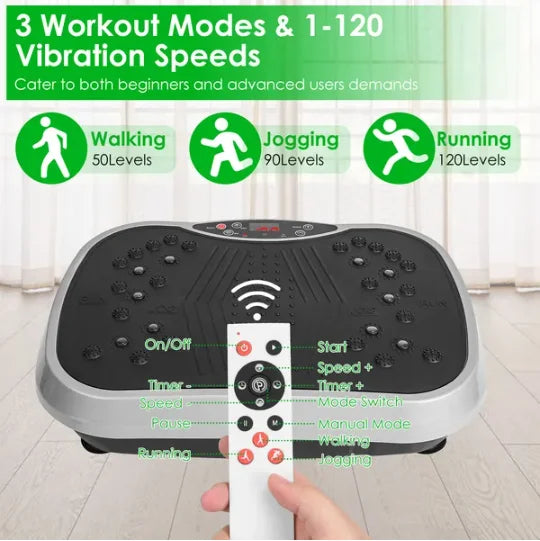 Whole Body Vibration Platform With Resistance Bands Remote Control