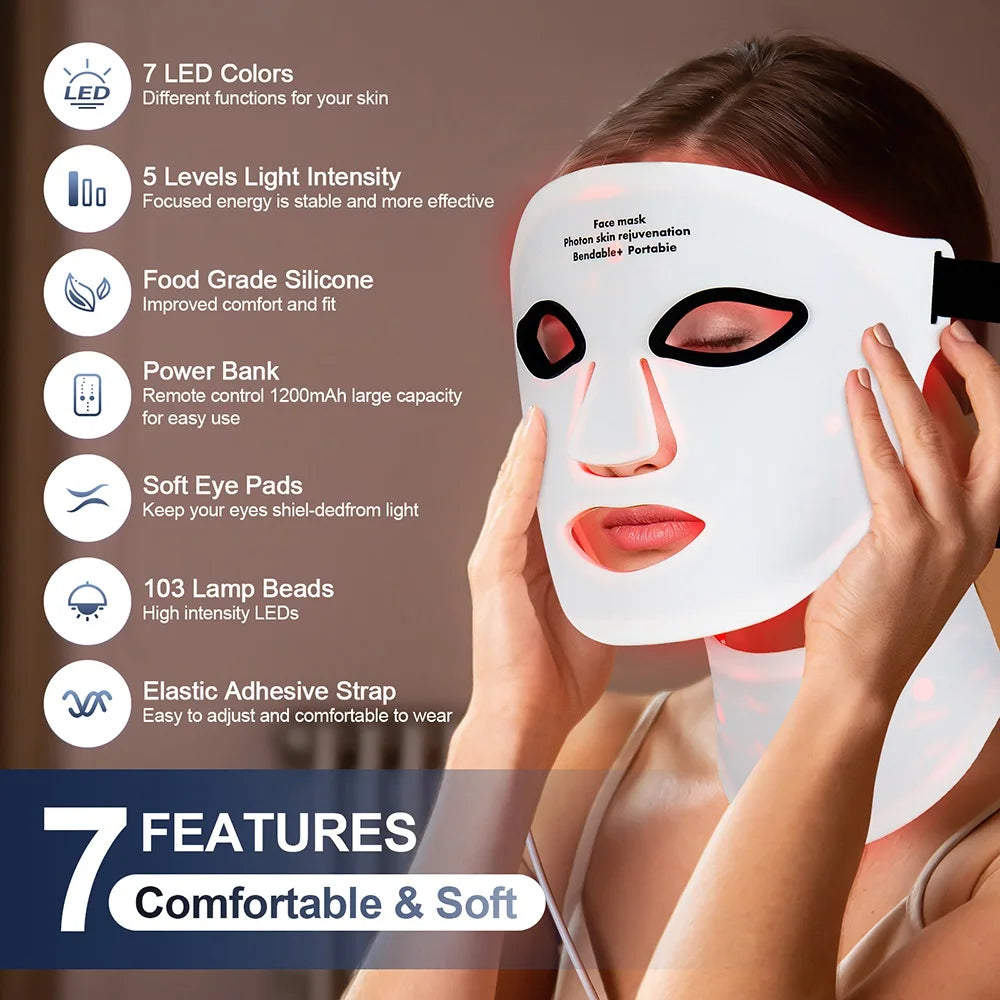 Iebilif Silicone LED Mask With Photon Therapy For Skin Rejuvenation