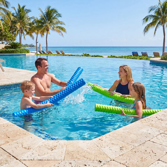 JHK Unsinkable Solid NBR Pool Noodle With Three Layer Vinyl Coating UV Resistant 250 Lbs For Pool Parties