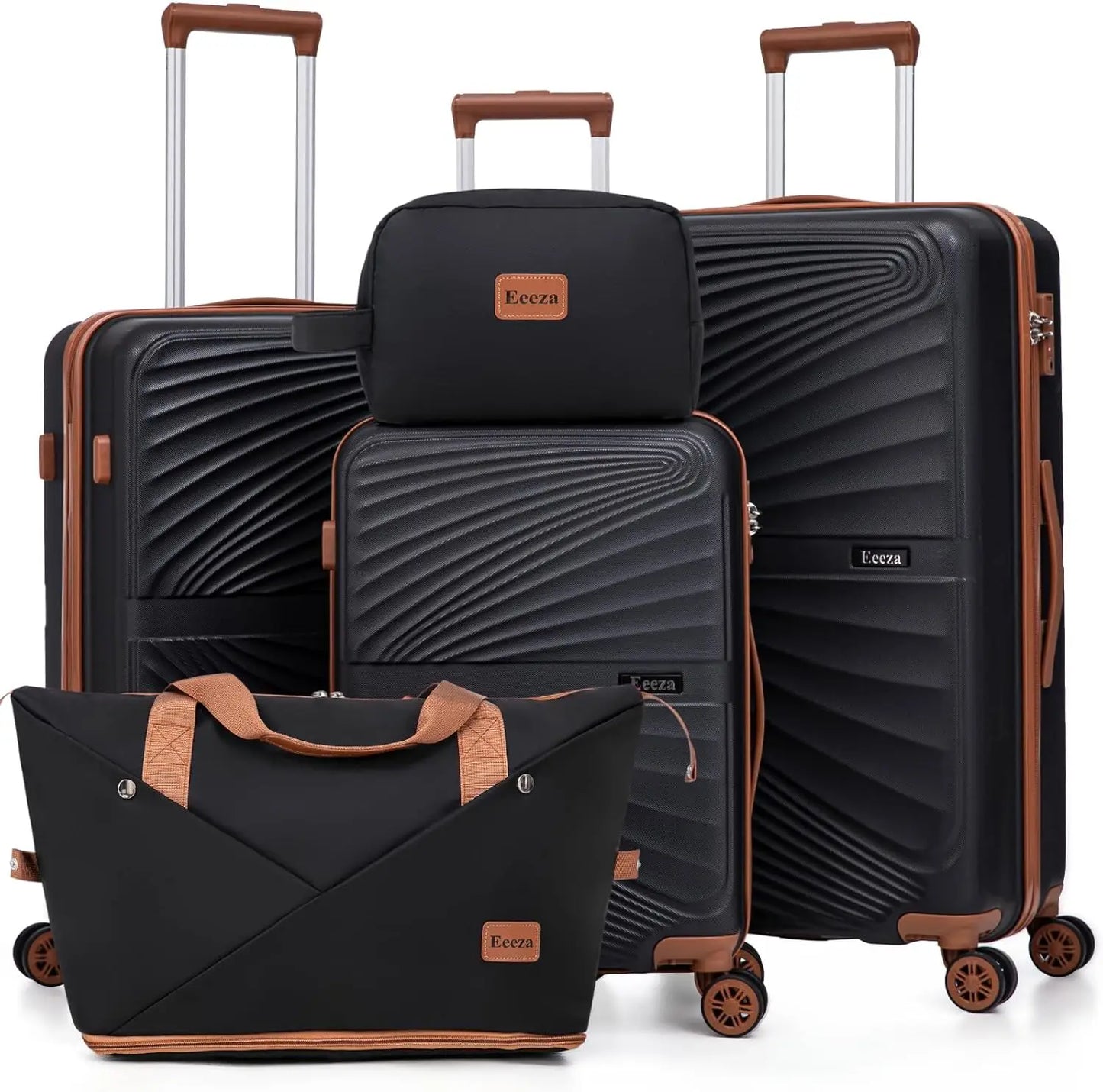5 Piece ABS Luggage Set With TSA Spinner Wheels Lightweight