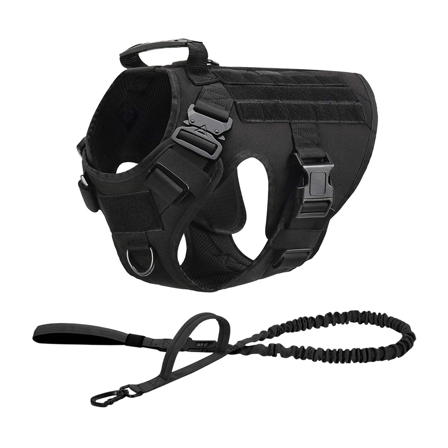 Tactical Dog Harness With Molle Pouches For Training And Walking