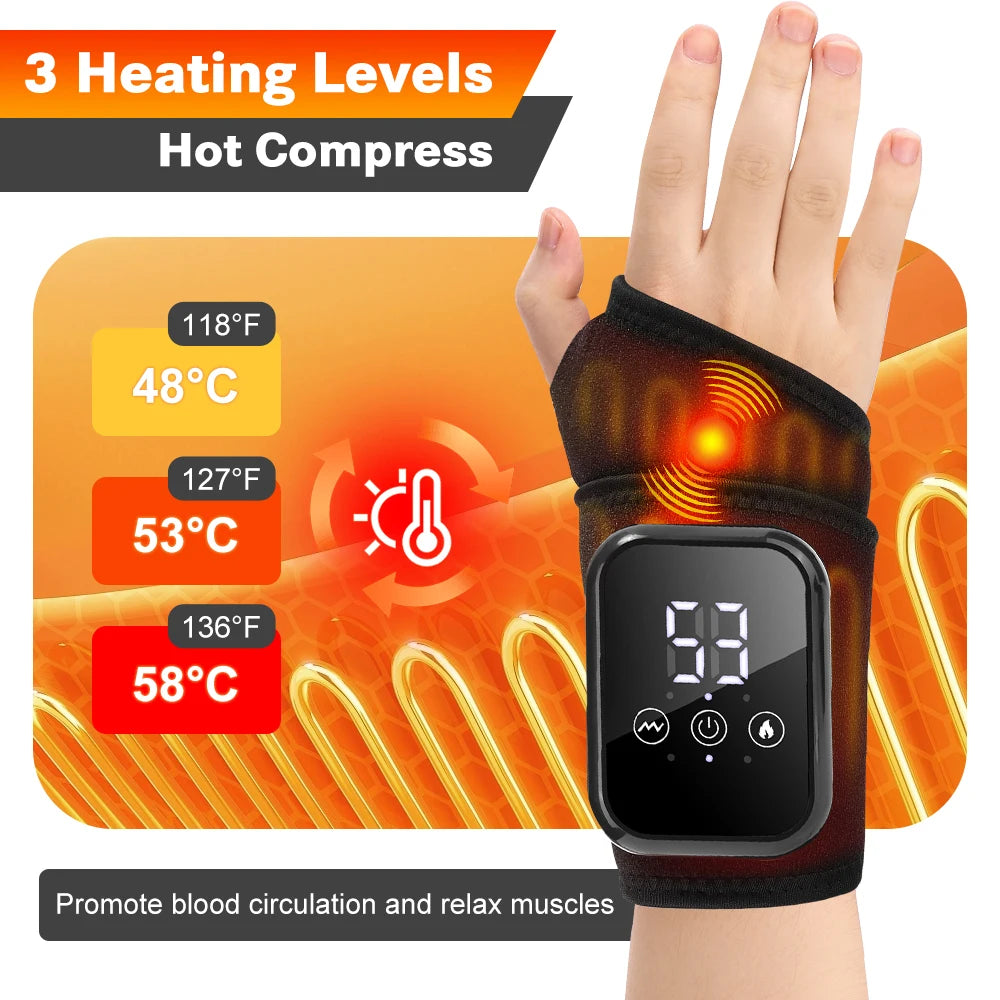Hailicare Cordless Heated Hand Wrist Massager With Vibration And 3 Heat Levels