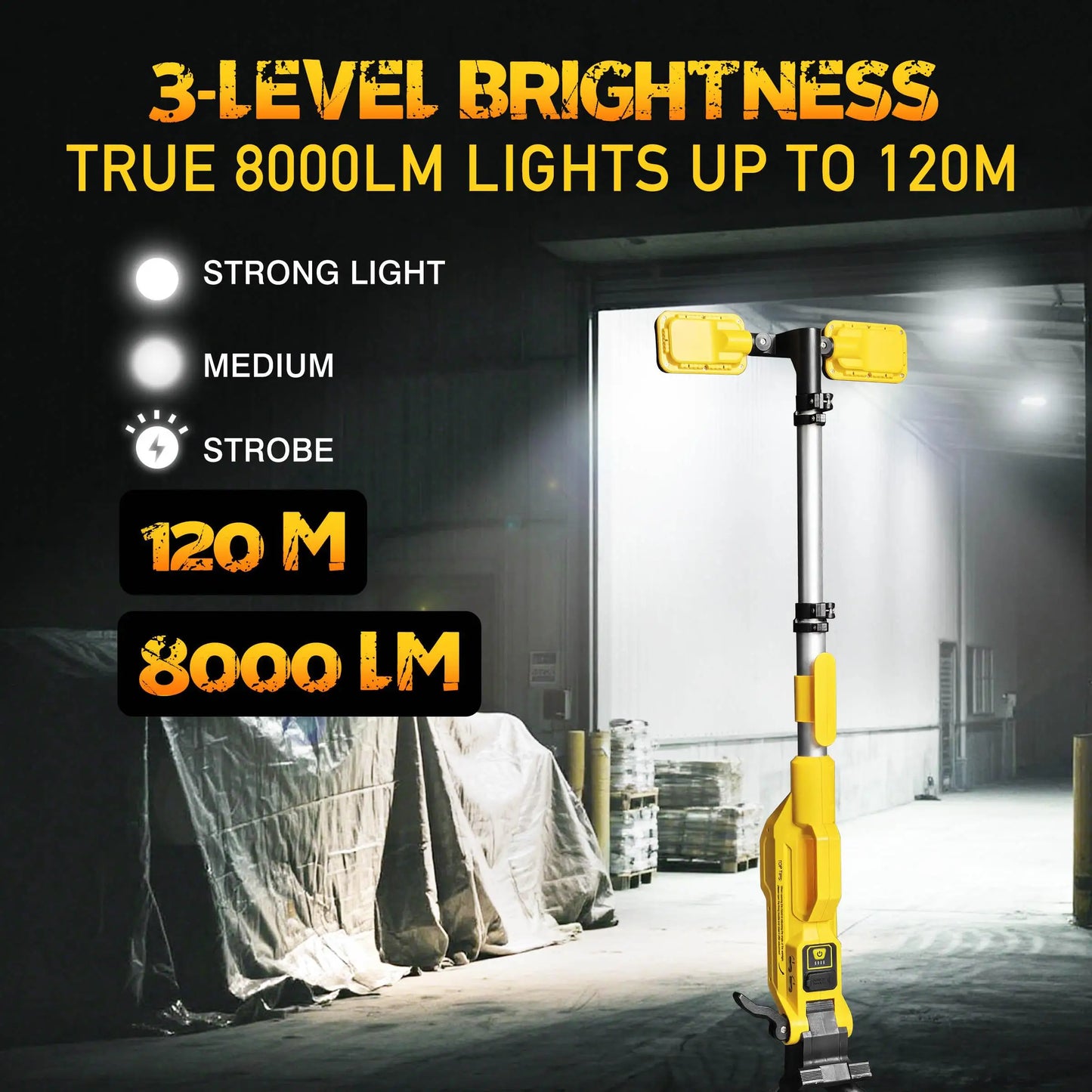 LED Work Light 80000LM Rechargeable Power Bank Flood Light IP65 Waterproof