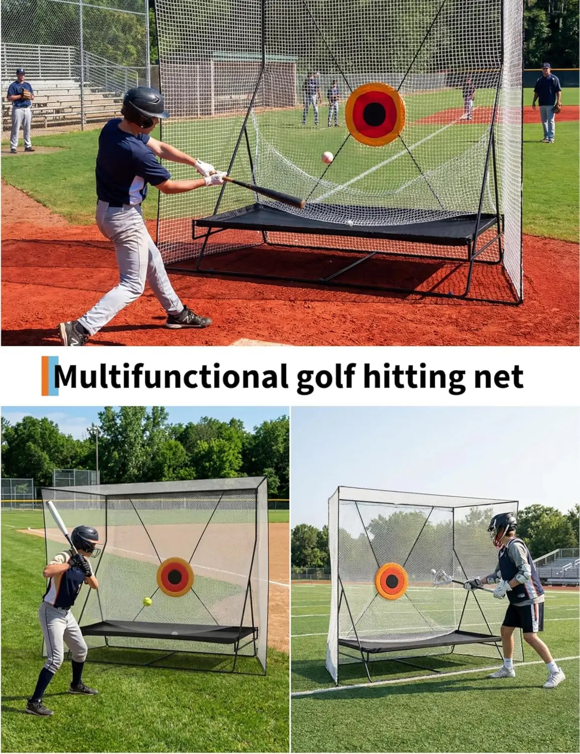 HiMISS Golf Hitting Practice Net with Automatic Ball Return Mat
