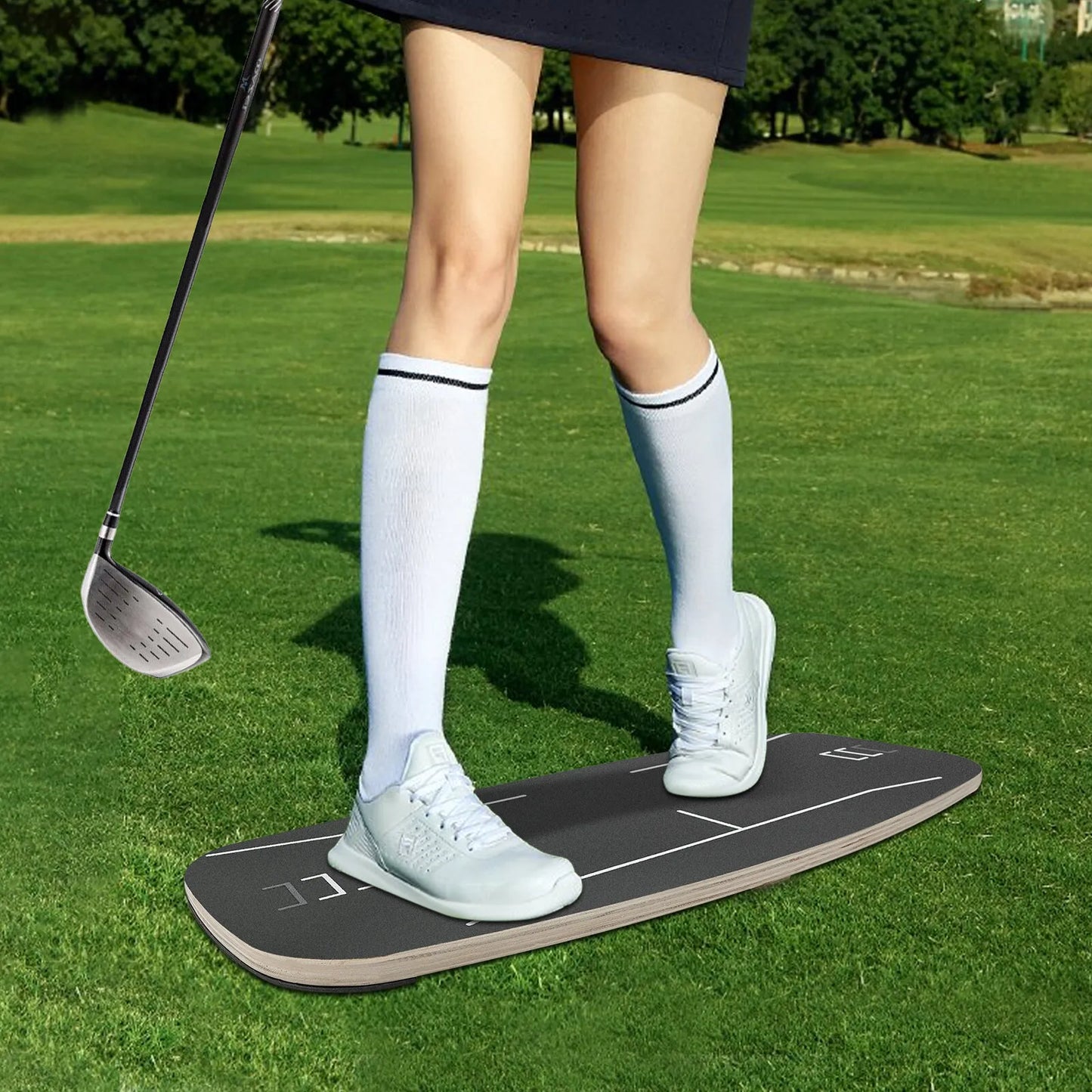 Golf Pressure Plate Balance Board For Weight Shift Training And Swing Precision 150 Kg Capacity For Golfers Black
