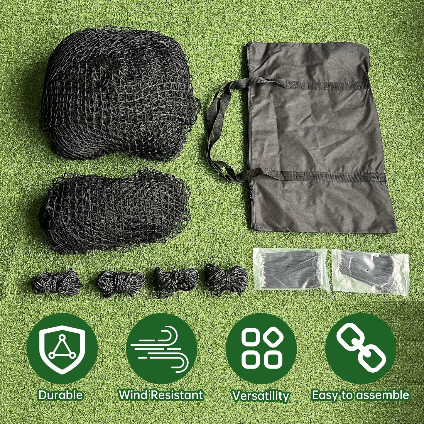 Golf Practice Net 10x10x10ft Portable Hitting Cage with Double Layer Wear Resistant Netting for Backyard Golf Training