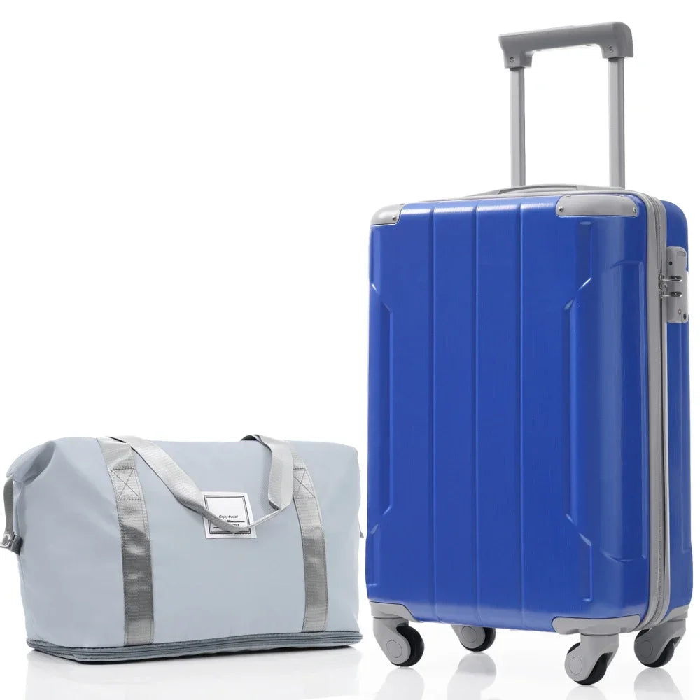 Three Piece Carry On Luggage Set With Spinner Wheels ABS Hardside