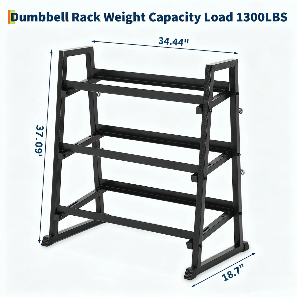 Dumbbell Rack 3 Tier Weight Rack For Home Gym Trapezoidal Frame And H Frame Weight Stand For Dumbbells Kettlebells And Weight Plates 1300 LBS Capacity