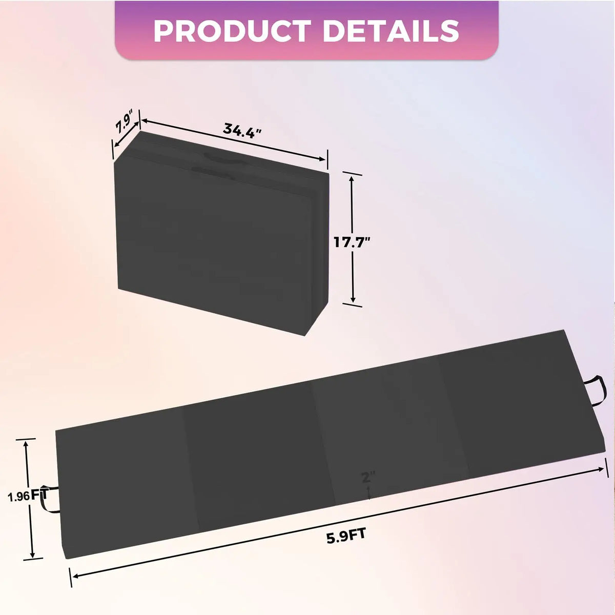 HiMISS Folding Gymnastics Tumbling Mat for Yoga Pilates Home Fitness