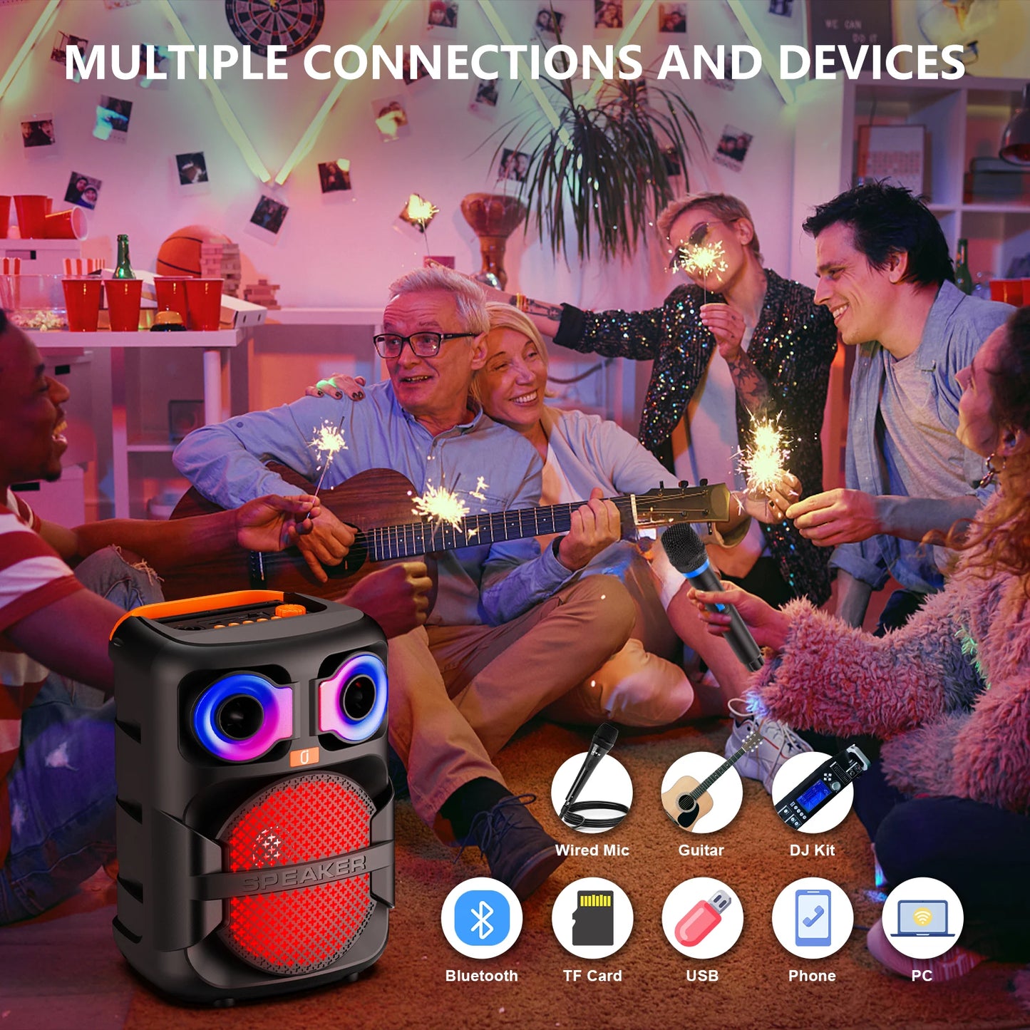 FanFun T28-T Karaoke Speaker With Two Microphones Bluetooth