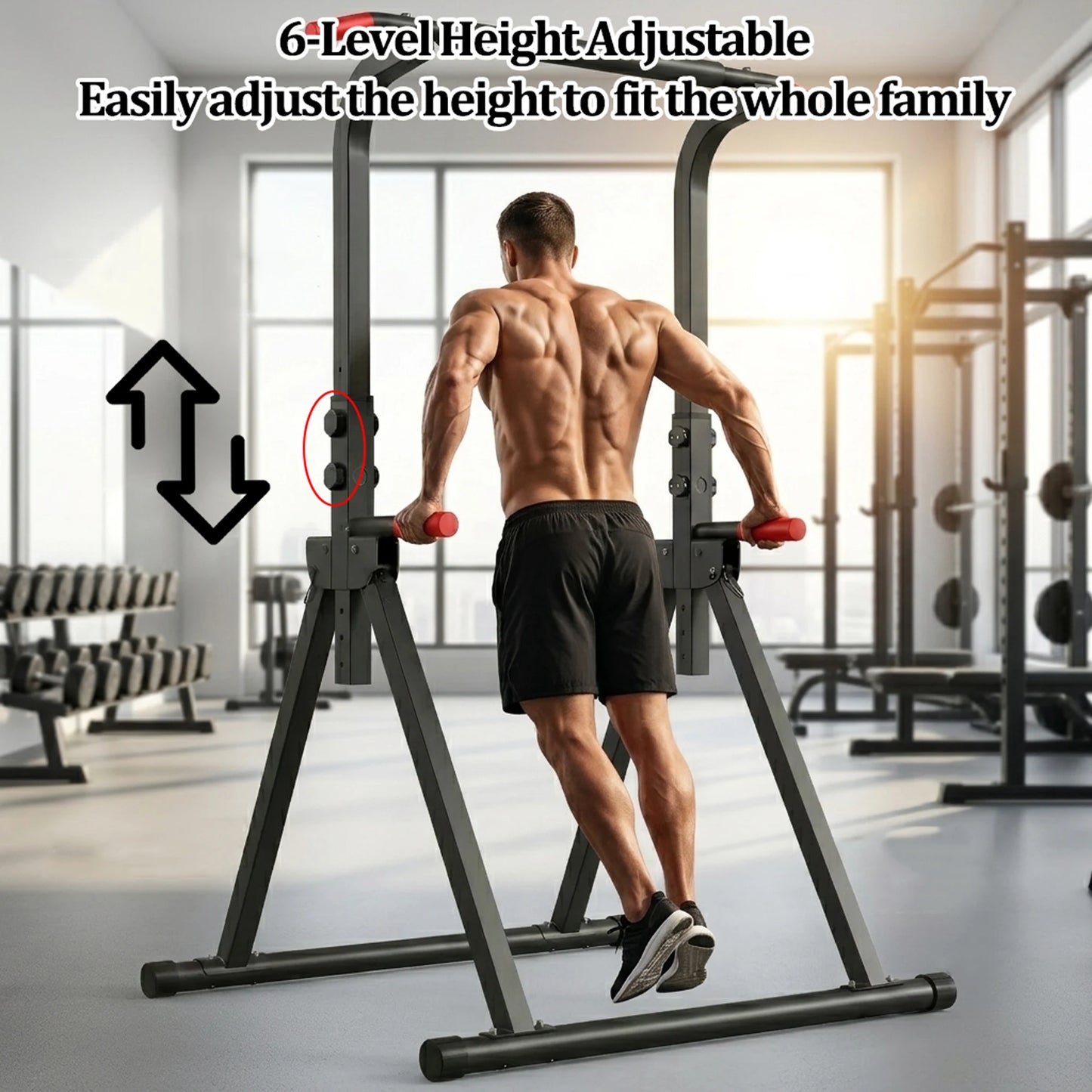 Foldable Power Tower Pull Up Bar For Home Strength Training