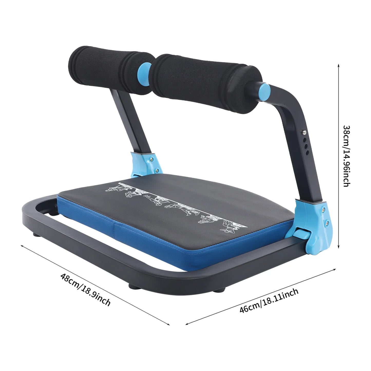 Foldable Abdominal Trainer With Adjustable Resistance For Home Workouts