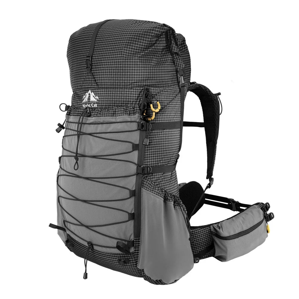 Night Cat Roll Top Waterproof Hiking Backpack With Rain Cover