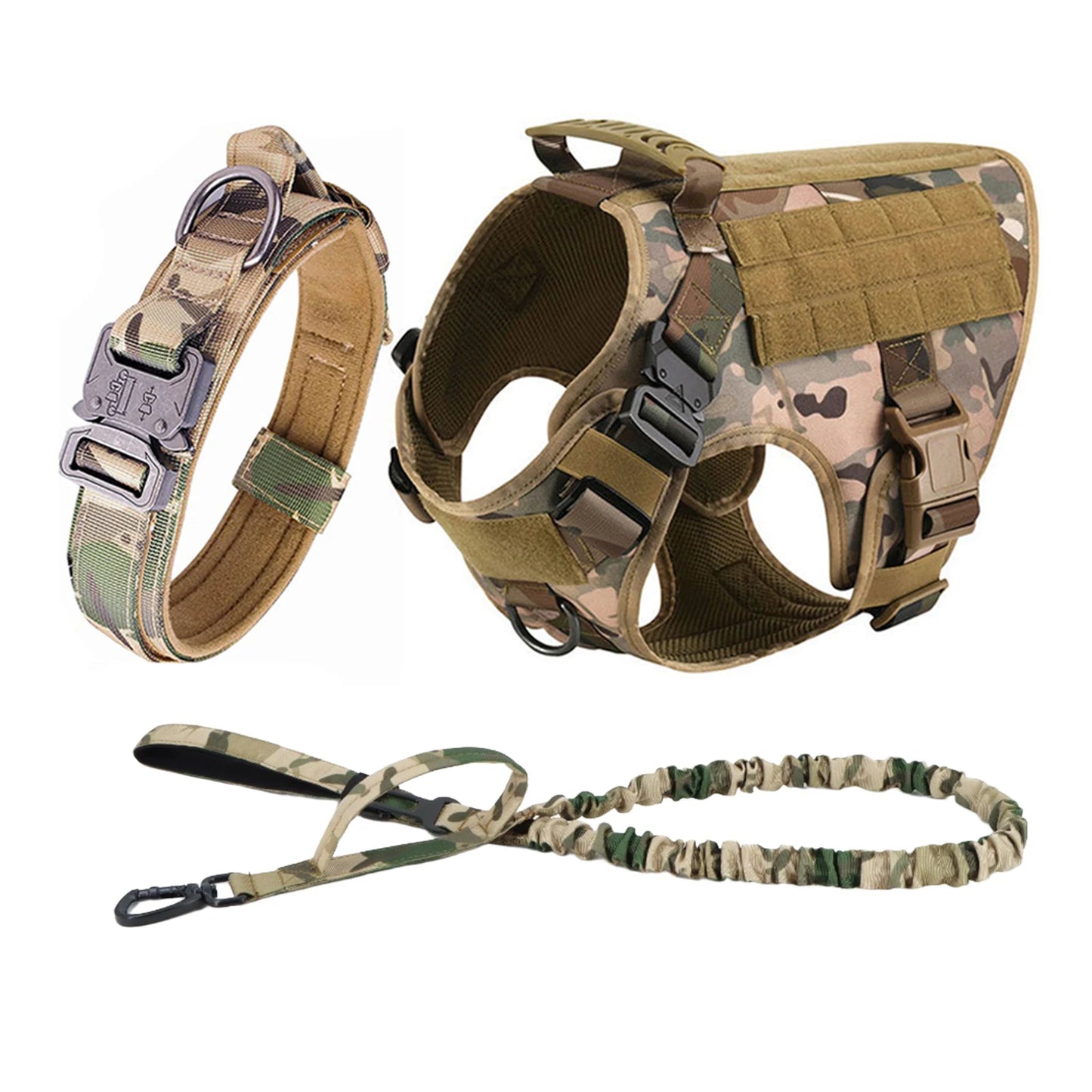 MOLLE Tactical Dog Harness With Padded Quick Release Buckles