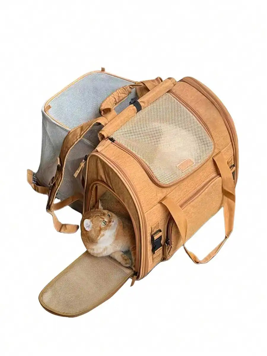 Pet bag, cat bag, portable pet carrier, pet carrier backpack, portable cat carrier - soft-sided cat carrier for medium-sized cats and small dogs up to 15 pounds, pet carrier bag