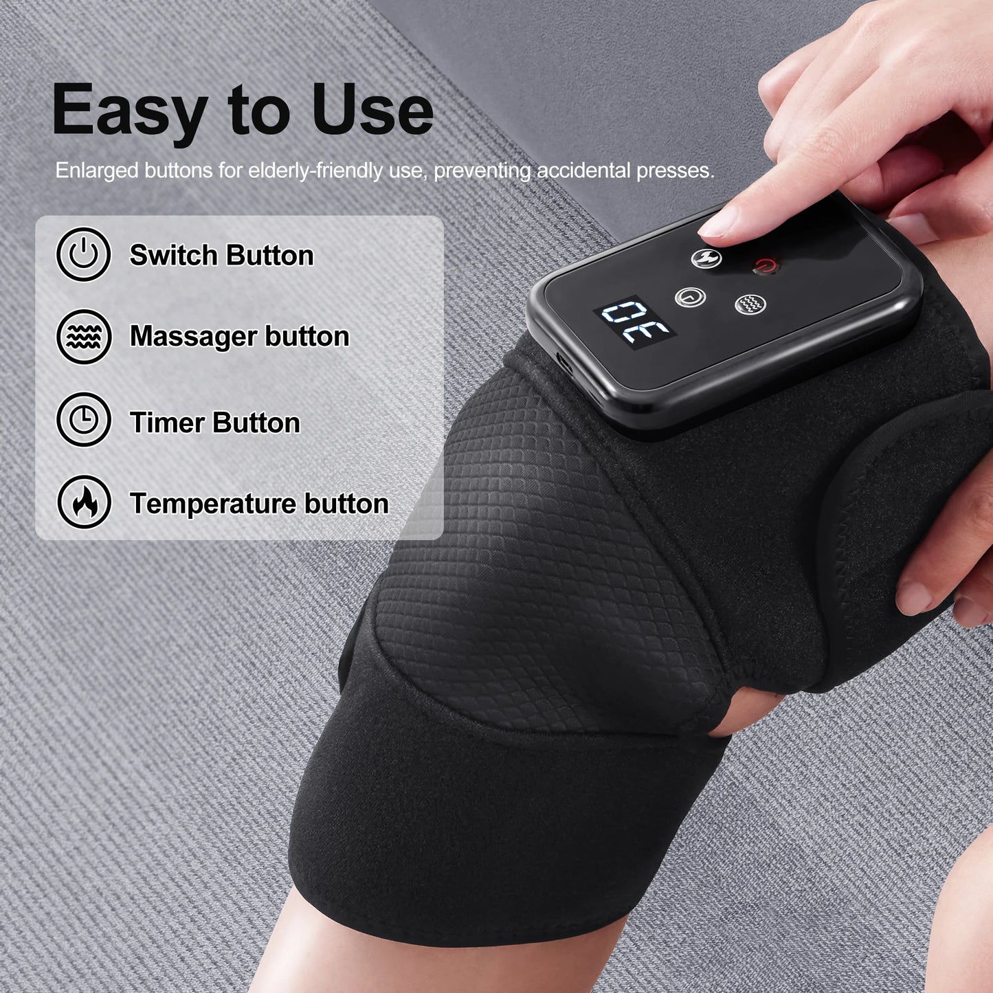 Leercon Heated Knee Massager With Vibration And Heat Therapy