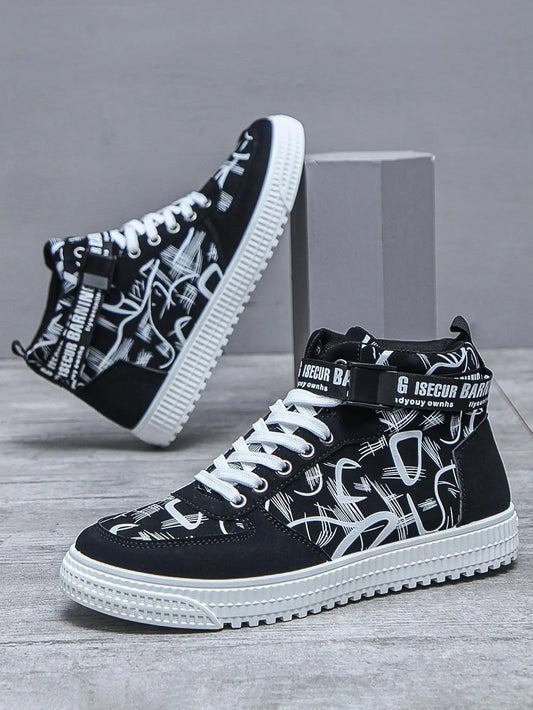 Mens Slip Resistant High Top Athletic Skateboard Shoes for Active Wear