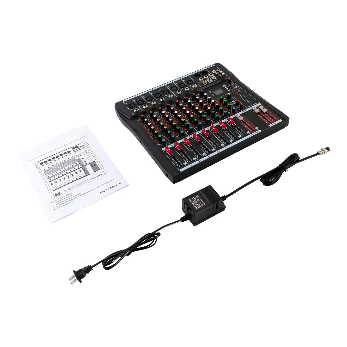 Bymaocar 7 8 Channel Professional Mixer With Bluetooth USB Recording