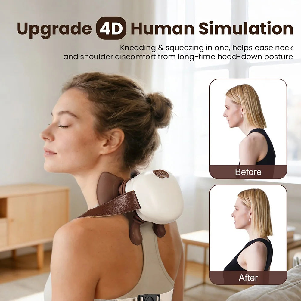 Iebilif 4D Neck Massager Featuring Shiatsu Deep Tissue Relief