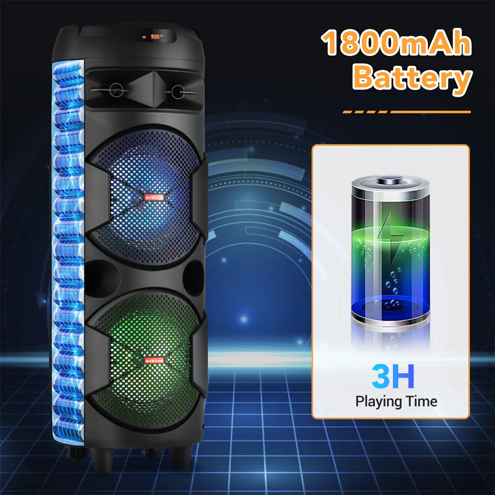 CURUK 5000W Bluetooth Speaker Subwoofer With Remote Microphone