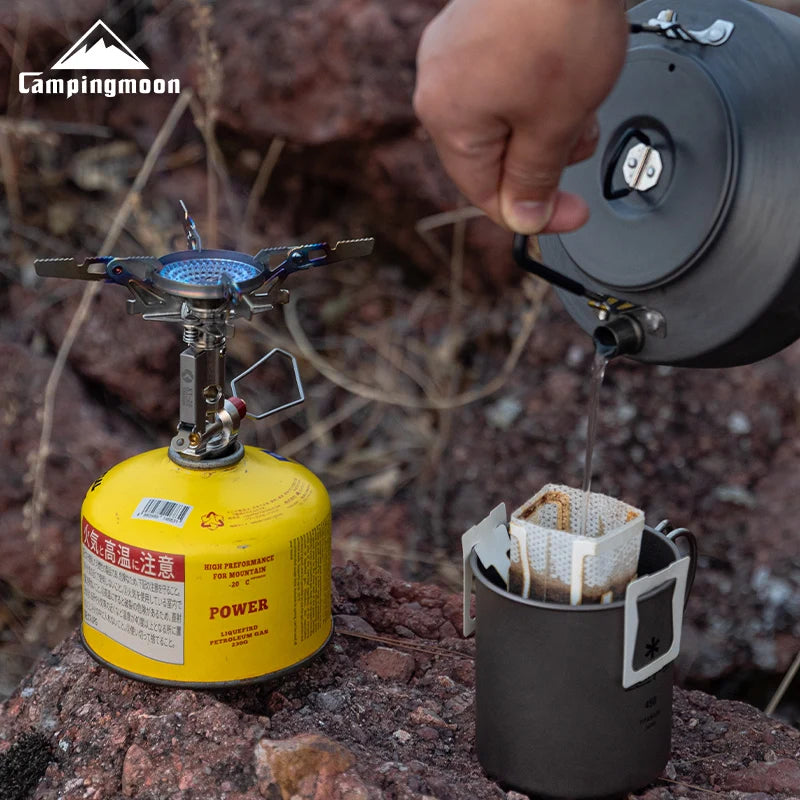 Campingmoon Portable Titanium Rocket Stove Outdoor Hiking Camping Mountaineering