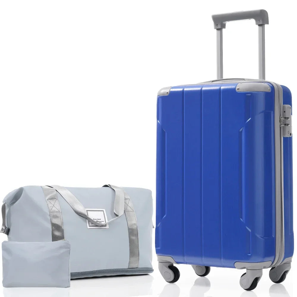 Three Piece Carry On Luggage Set With Spinner Wheels ABS Hardside