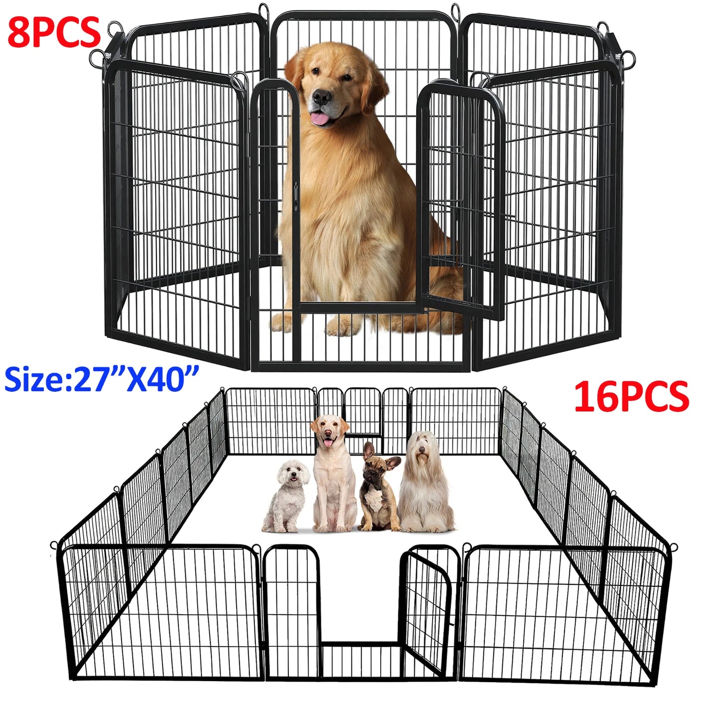Dog Playpen With Door Foldable Metal Fence For Outdoor Indoor Use Heavy Duty Durable Versatile For RV Camping