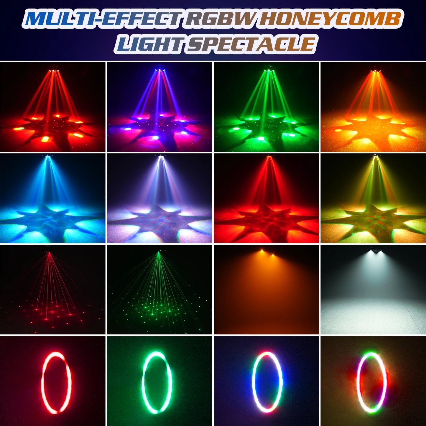 U'King 150W RGBW Beam Moving Head Light With Ring Effect