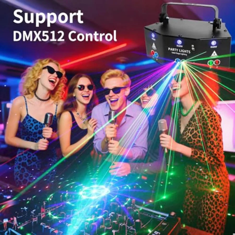 RGB DJ Disco Light With Remote DMX512 LED Pattern Strobe
