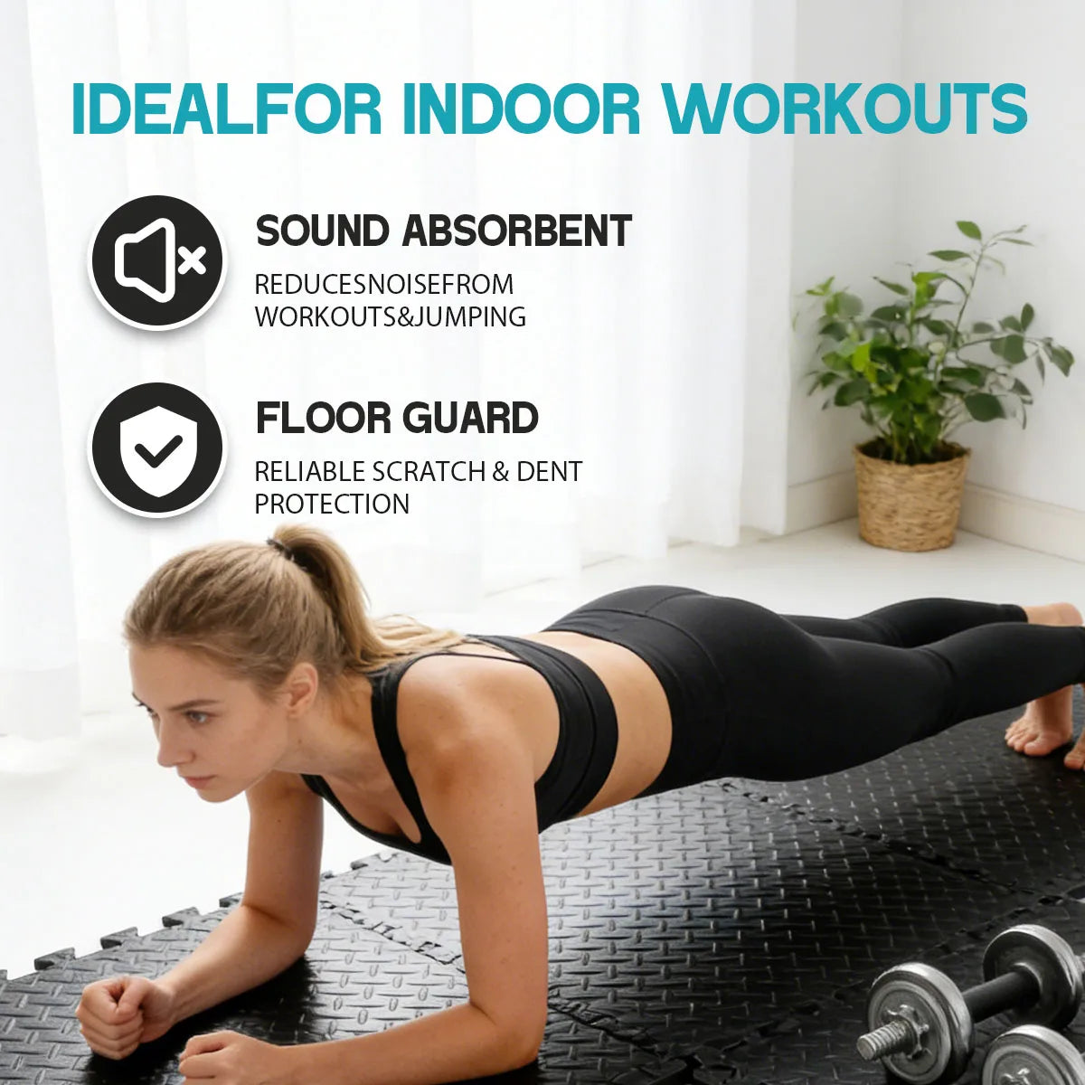 Eva Interlocking Puzzle Exercise Mat Home Gym Workout Flooring
