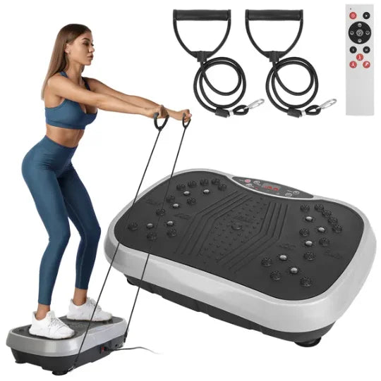 Whole Body Vibration Platform With Resistance Bands Remote Control