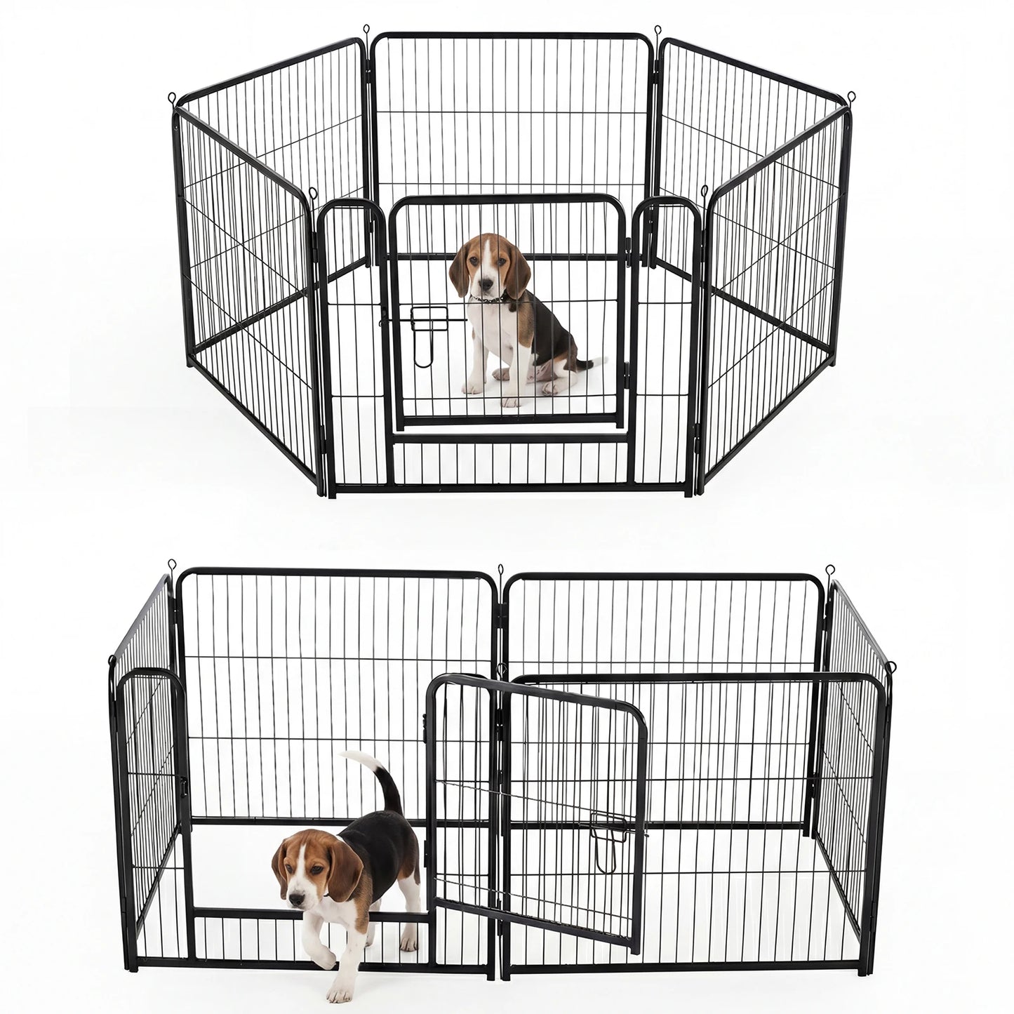 JHK Foldable 6 Panel Metal Dog Playpen 24 To 40 Inch Outdoor Yard Exercise Fence For Large Dogs