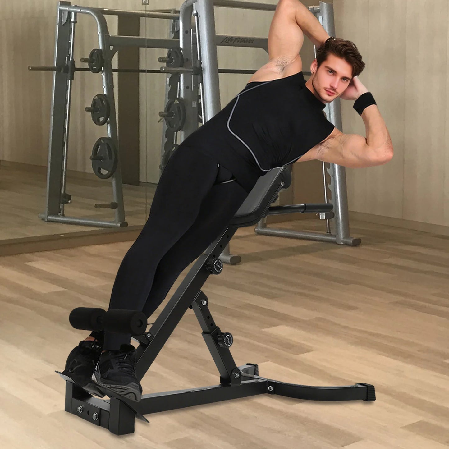 Foldable Roman Chair Hyperextension Bench For Core Training