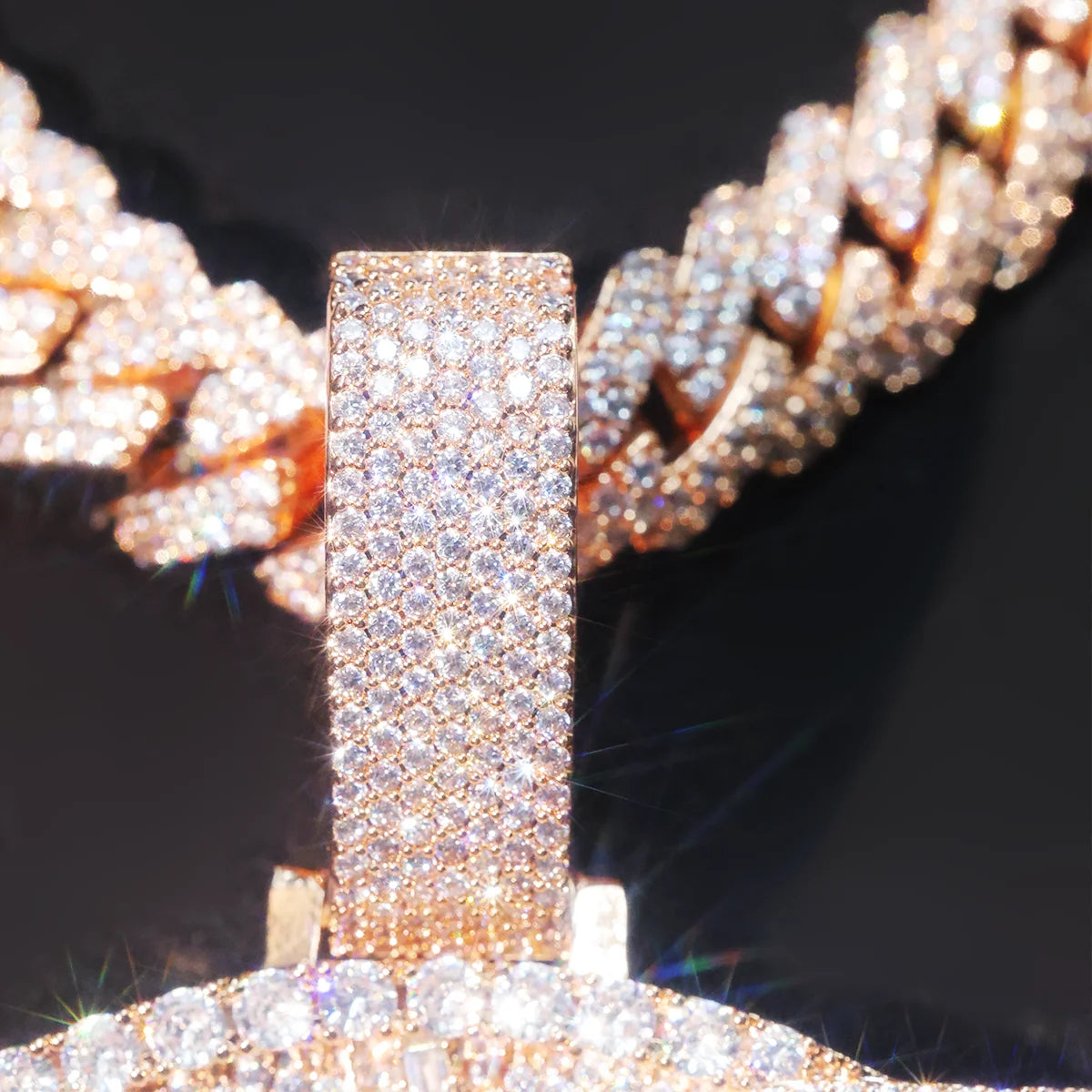Lyee Cyee Iced Palm Tree Pendant Gold Plated Cubic Zirconia