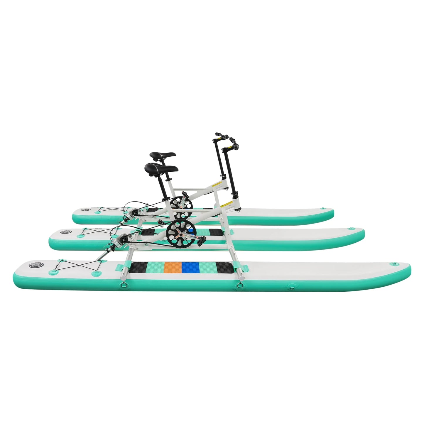 Pedal Water Bike for Two People With Aluminum Frame Human Powered Inflatable Pedal Boat for Water Parks and Rentals
