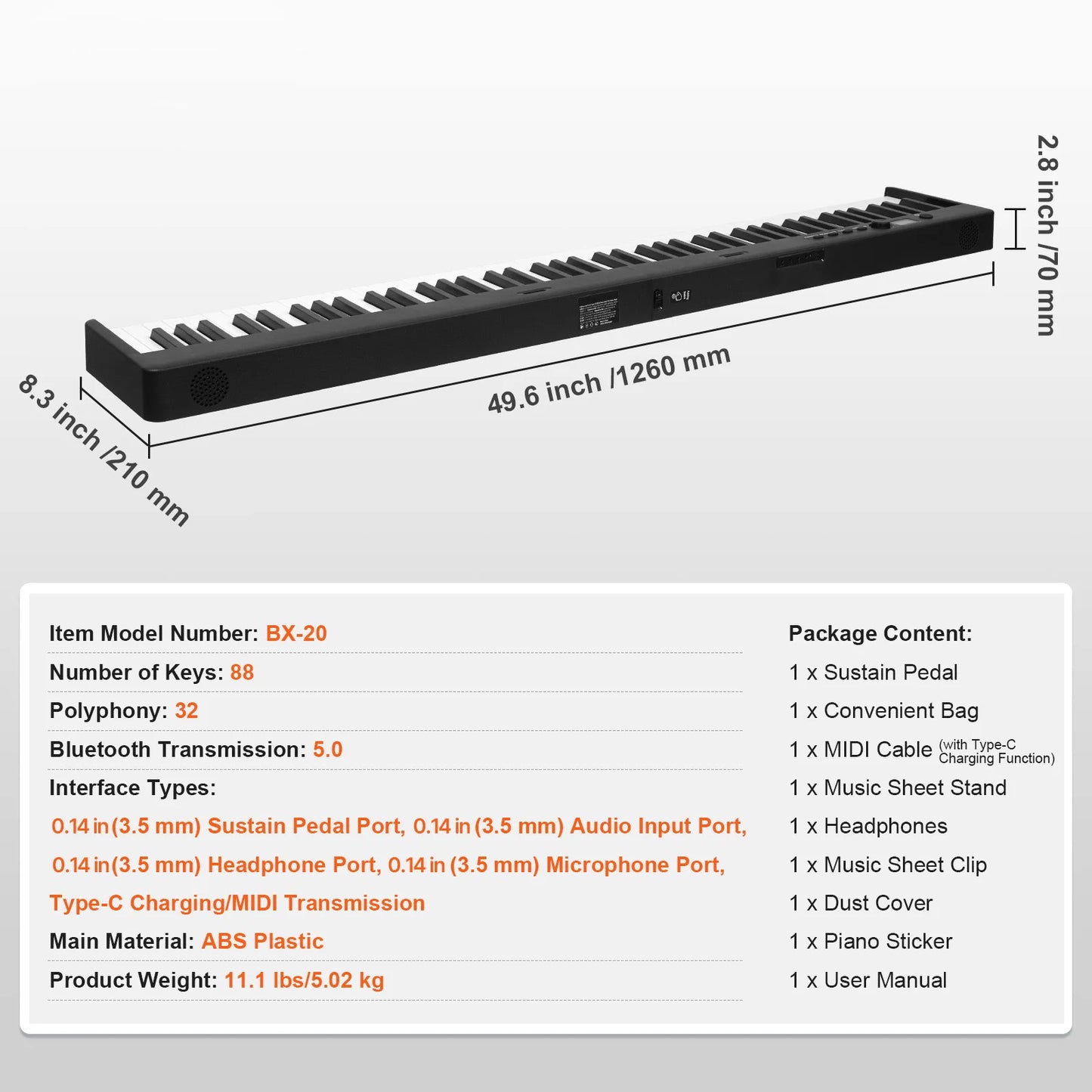 SucceBuy Folding Keyboard Piano 61 Or 88 Keys Bluetooth MIDI