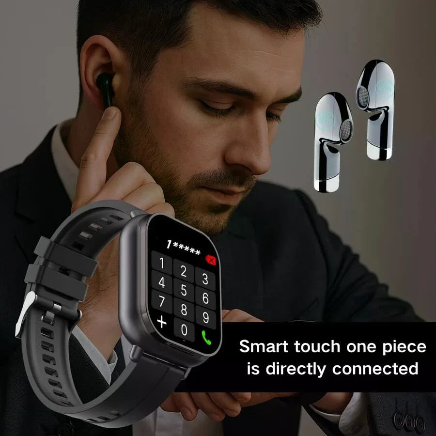 Smart Watch With Earbuds, 2-In-1 Earphones Smart Watch, Wireless Call, Music Play, NFC Unlock, Multiple Sports Mode Data Analysis, Sleep Monitoring, Smartwatch For Android And IOS