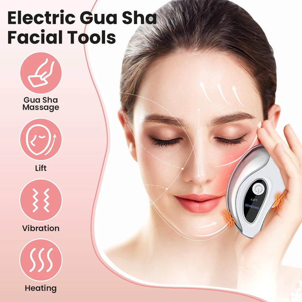Hailicare Heated Vibration Gua Sha Face Massager For Lifting