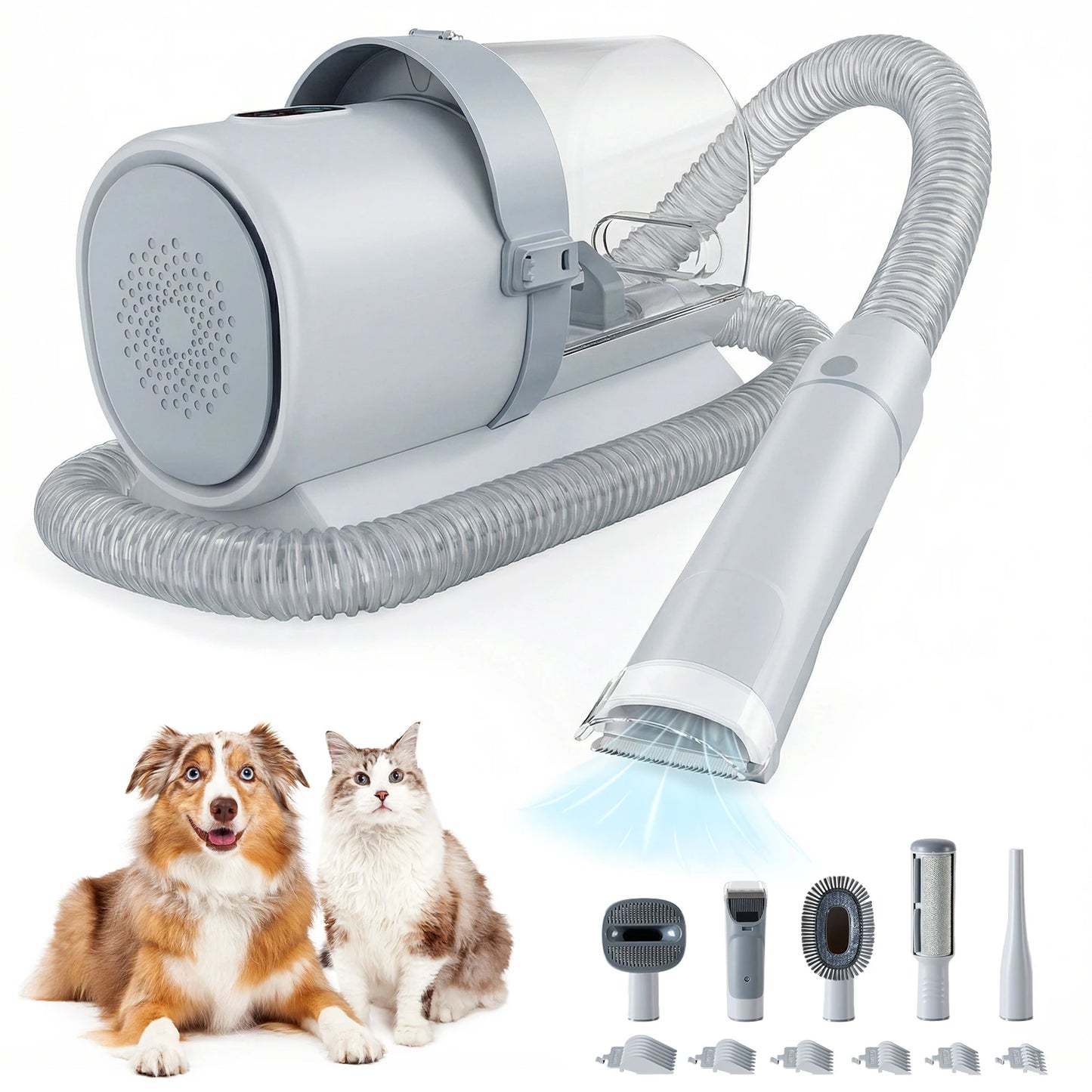 Professional Pet Grooming Vacuum Kit With Cordless Clippers And 5 Groomer Tools