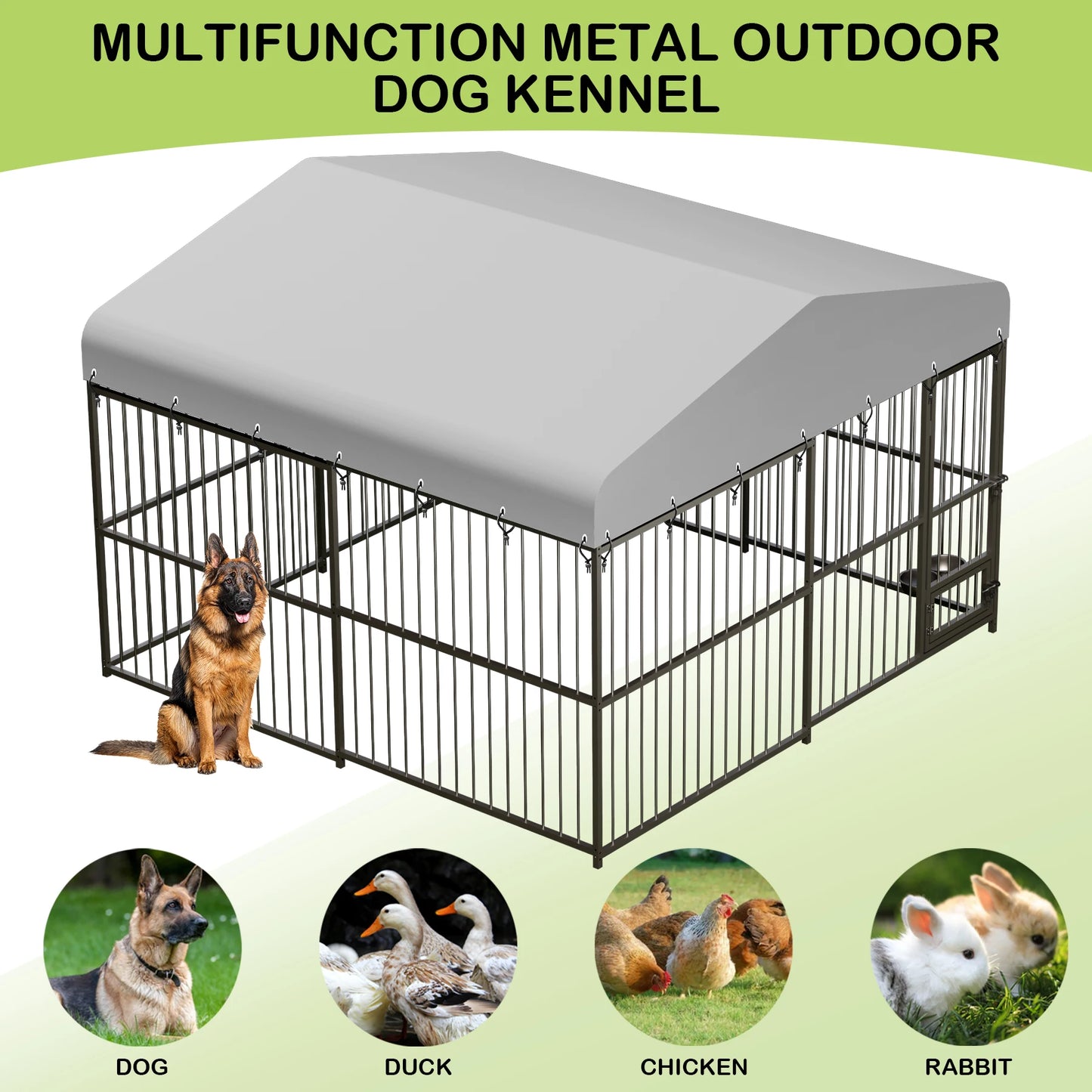 Twister CK Outdoor Walk In Dog Kennel Heavy Duty Cage With Roof UV Resistant And Double Lock For Large Dogs
