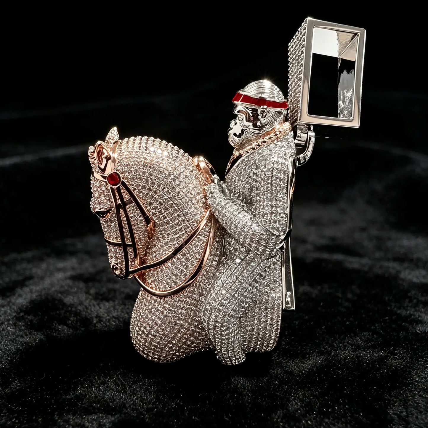 Lyee Cyee Designer Gorilla Pendant With Cubic Zirconia Accent