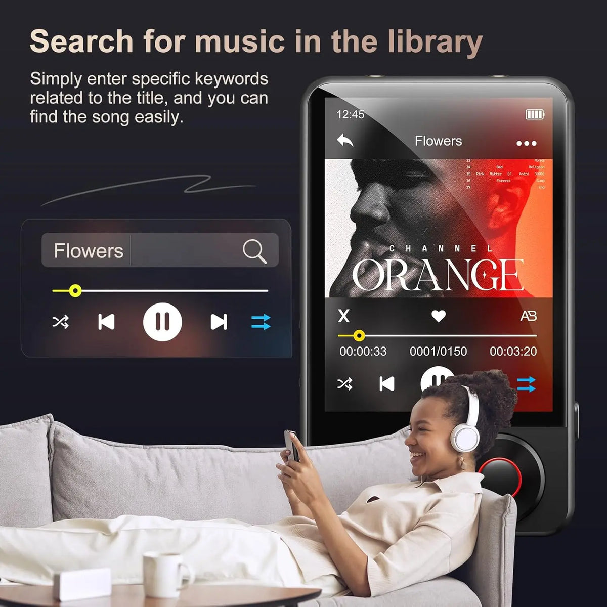 MECHEN Bluetooth MP3 Player With Speakers, FM Radio And Recording