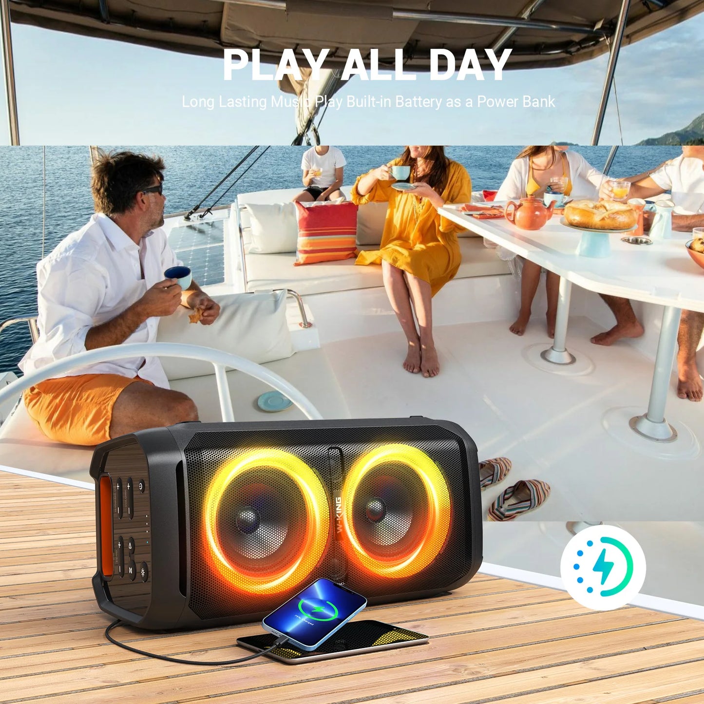 W-King T11 100W Bluetooth Speaker IPX6 Waterproof Massive Sound