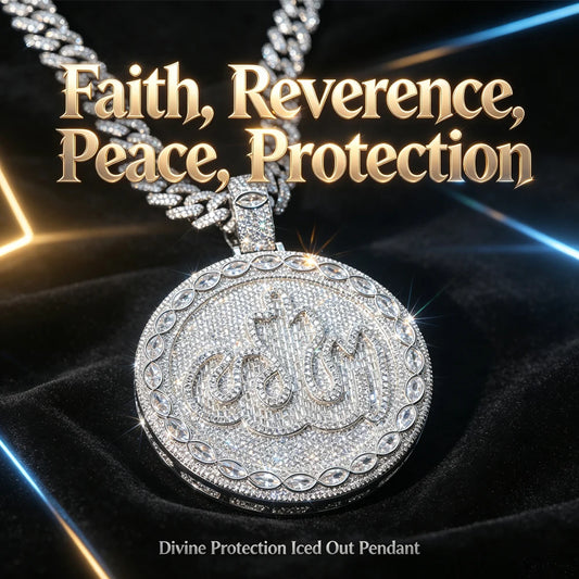 Lyee Cyee 18K Gold Plated Round Allah Zircon Pendant