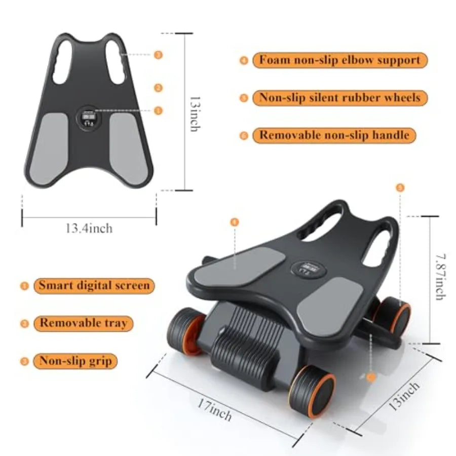Abdominal Exercise Roller With Elbow Support And Knee Pad