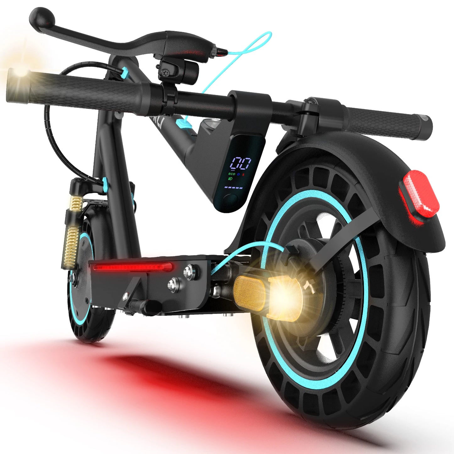 Osboo Electric Scooter For Adults Foldable Dual Suspension With Turn Signals 650W 10 Inch Tires 25 Mile Range 22 MPH