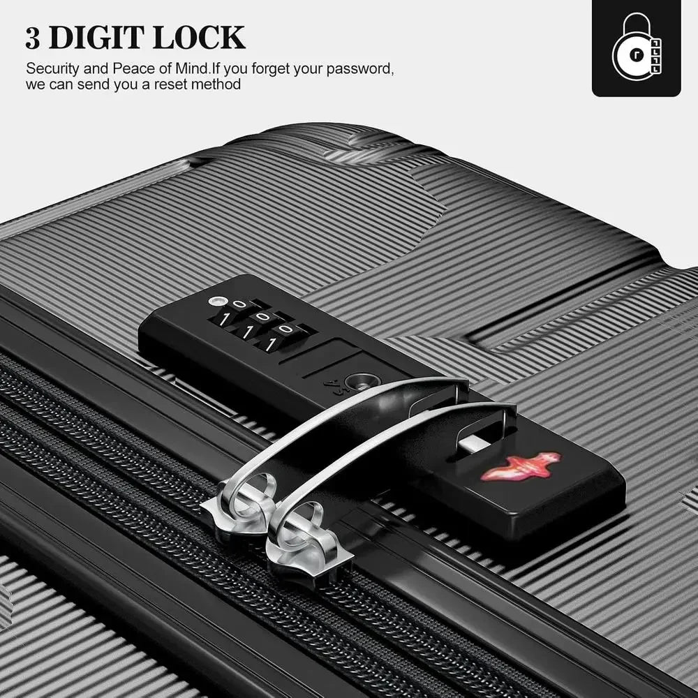 4 Piece Hardshell Spinner Luggage Set Lightweight Travel Suitcases Carry On