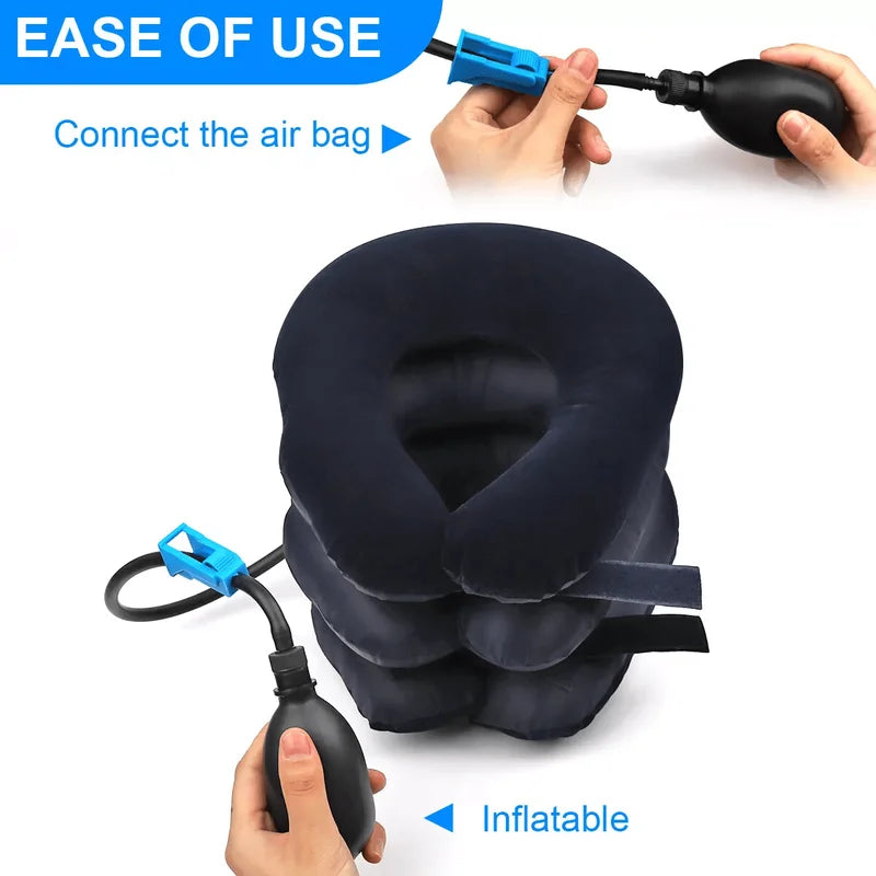 Adjustable Inflatable Neck Pillow Ergonomic Travel Comfort
